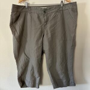 Vintage Old Navy Womens Linen Cotten Capris Size 18 Minimalist Outdoors Coastal